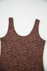 Brown Leopard Printed Sleeveless Scoop Neck Bodysuit