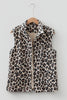 Brown Leopard Open Front Jacket Vest