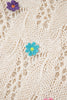 Delicacy Embroidered Flowers Colorblock Edge Hollowed Sweater