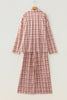 Pink Plaid Patch Pockets Long Sleeve Lounge Set