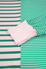Green Stripe Color Block Exposed Seam Side Slit Plus Size Sweatshirt