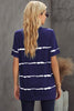 Blue Tie-dye Stripe Casual T-Shirt