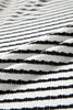 Black Stripe Textured Knit Twisted Rib Contrast Patchwork V Neck Long Sleeve Top