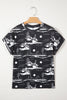 Chestnut Desert Sand Print Short Sleeve Knit Top