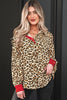Khaki Contrast Edge Leopard Shirt
