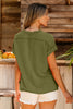 Jungle Green Textured Knit Exposed Stitching T-shirt
