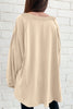 Orchid Petal Solid Color Raw Seam Patchwork Baggy Sweatshirt