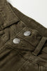 Jungle Green Double Waistband Loose Straight Jeans
