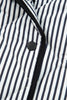 Black Stripe Contrast Trim Snap Button Collared Winter Vest