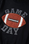 Black GAME DAY Rugby Football Graphic Pullover and Shorts Casual Outfit