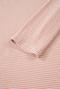 Pale Chestnut Horizontal Twist Ribbed Drawstring Cowl Neck Knit Top