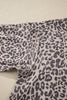 Khaki Leopard Print Patchwork Crew Neck Sweatshirt