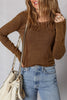 Black Exposed Seam Ribbed Long Sleeve Top