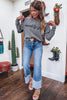 High-rise saved by grace Letter Embroidery Mineral Wash Loose Sweatshirt