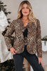 Khaki Leopard Quilted Tie Front Jacket
