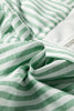Green Stripe Half Zip Long Sleeve Swing Top