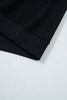 Black Solid Color Oversized Mock Neck Sweatshirt