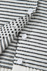 Black Stripe Contrast Trim Cap Sleeve Button Down Casual Cardigan