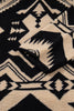 Black Plus Size Western Aztec Pattern Half Button Collared Plush Sweatshirt