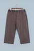 Coffee Mineral Wash Elastic Waistband Plus Size Barrel Pants