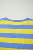 Rose Stripe Dolman Tee Drawstring Skort Athletic 2pcs Set