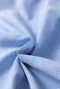 Sky Blue Stripe Shirred Detail Collar V Neck Plus Size Midi Dress
