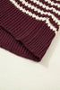 Red 3/4 Draped Sleeve Slouchy Sweater