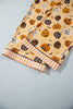 Orange Halloween Pumpkin Print Two Piece Long Sleeve Lounge Set