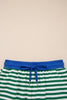 Green Stripe Drop Shoulder Boxy Casual Terry Short Set