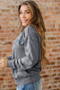 High-rise saved by grace Letter Embroidery Mineral Wash Loose Sweatshirt