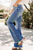 Ashleigh Blue Cut out Side Frayed Hemline Flare Jeans