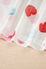 White Sheer Mesh Valentines Slogan Heart Printed Long Sleeve Top