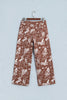Brown Western Print Casual Shift Jeans