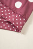 Red Polka Dot Print Contrast Detail Oversized Tunic Sweatshirt