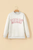 Blackish Green MERRY Embroidered Letter High Neck Tunic Pullover Sweatshirt