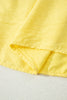 Yellow Cream Tie Half Sleeve Pleated Detail Babydoll Blouse