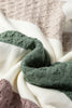 Green Mixed Texture Knit Striped Color Block Loose Sweater