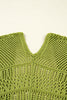 Spinach Green Oversize Crochet Knit Open Cardigan