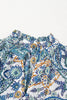 Blue Bohemian Paisley Floral V Neck Short Sleeve Mini Dress