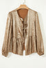 Gold Metallic Tied Front Babydoll Blouse