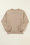 Evergreen Pearled Drop Shoulder Round Neck Sweater