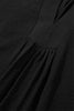 Black Plus Size Solid Color Notched Neck Short Sleeve Loose Dress