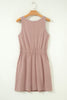 Ashleigh Blue Mineral Wash U Neck Elastic Waist Sleeveless Mini Dress