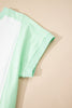 Light Green Color Block Exposed Seam Crew Neck T Shirt