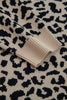 Orange Leopard Drop Shoulder Chunky Knitted Cardigan Sweater