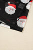 Black Christmas Fashion Print Slim Fit Long Sleeve Top