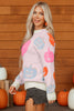 Beige Halloween Cute Pumpkin Pattern Sweater