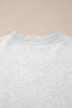 Light Grey High Neck Ribbed Cuff Hem Sweatshirt