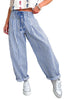 Black Stripe Drawstring Casual Loose Pants