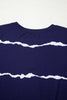 Blue Tie-dye Stripe Casual T-Shirt
